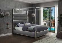 Load image into Gallery viewer, Encore Grey Faux Leather King Bed
