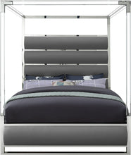 Load image into Gallery viewer, Encore Grey Faux Leather Queen Bed