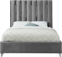 Load image into Gallery viewer, Enzo Black Velvet King Bed