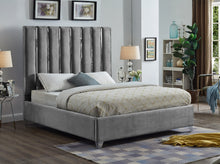 Load image into Gallery viewer, Enzo Black Velvet King Bed
