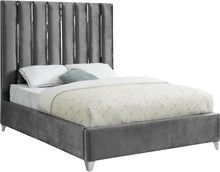 Load image into Gallery viewer, Enzo Black Velvet Queen Bed