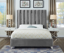 Load image into Gallery viewer, Enzo Black Velvet Queen Bed