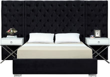 Load image into Gallery viewer, Grande Black Velvet King Bed