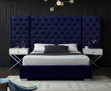Load image into Gallery viewer, Grande Navy Velvet King Bed