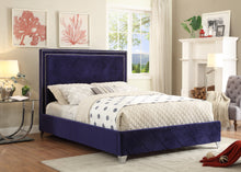 Load image into Gallery viewer, Hampton Navy Velvet Queen Bed