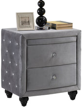 Load image into Gallery viewer, Hudson Grey Velvet Night Stand