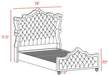 Load image into Gallery viewer, Hudson Grey Velvet King Sleigh Bed