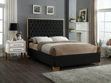 Load image into Gallery viewer, Lana Black Velvet Full Bed