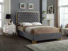 Load image into Gallery viewer, Lana Grey Velvet King Bed