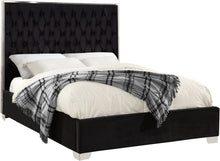 Load image into Gallery viewer, Lexi Black Velvet Full Bed