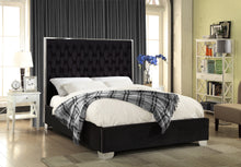 Load image into Gallery viewer, Lexi Black Velvet King Bed