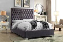 Load image into Gallery viewer, Lexi Grey Velvet King Bed