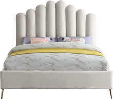 Load image into Gallery viewer, Lily Cream Velvet Queen Bed