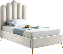 Load image into Gallery viewer, Lily Cream Velvet Twin Bed