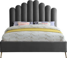 Load image into Gallery viewer, Lily Grey Velvet Full Bed