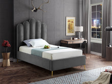Load image into Gallery viewer, Lily Cream Velvet Twin Bed