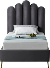 Load image into Gallery viewer, Lily Cream Velvet Twin Bed