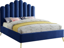 Load image into Gallery viewer, Lily Navy Velvet King Bed