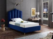 Load image into Gallery viewer, Lily Cream Velvet Twin Bed