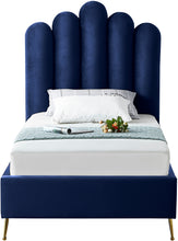 Load image into Gallery viewer, Lily Cream Velvet Twin Bed