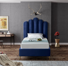 Load image into Gallery viewer, Lily Cream Velvet Twin Bed