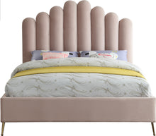 Load image into Gallery viewer, Lily Pink Velvet Queen Bed
