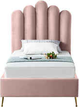 Load image into Gallery viewer, Lily Cream Velvet Twin Bed