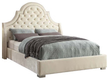 Load image into Gallery viewer, Madison Cream Velvet King Bed
