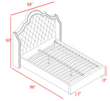 Load image into Gallery viewer, Madison Navy Velvet King Bed