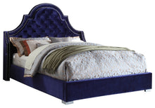 Load image into Gallery viewer, Madison Navy Velvet Queen Bed