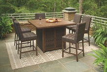 Load image into Gallery viewer, Paradise Trail Signature Design Pub Table 7-Piece Outdoor Bar Table Set