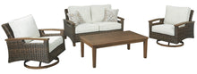 Load image into Gallery viewer, Paradise Trail Signature Design Loveseat 4-Piece Outdoor Conversation Set