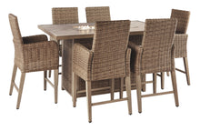 Load image into Gallery viewer, Beachcroft Signature Design Pub Table 7-Piece Outdoor Bar Table Set
