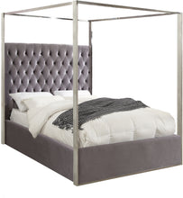 Load image into Gallery viewer, Porter Black Velvet Queen Bed
