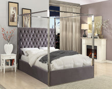 Load image into Gallery viewer, Porter Black Velvet Queen Bed