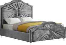 Load image into Gallery viewer, Rosie Grey Velvet Queen Bed