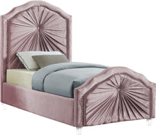Load image into Gallery viewer, Rosie Grey Velvet Twin Bed