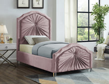 Load image into Gallery viewer, Rosie Grey Velvet Twin Bed