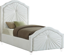 Load image into Gallery viewer, Rosie Grey Velvet Twin Bed