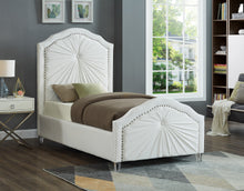 Load image into Gallery viewer, Rosie Grey Velvet Twin Bed