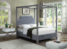 Load image into Gallery viewer, Rowan Grey Velvet Queen Bed