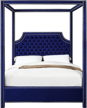 Load image into Gallery viewer, Rowan Navy Velvet King Bed