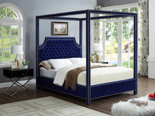Load image into Gallery viewer, Rowan Navy Velvet King Bed