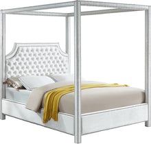 Load image into Gallery viewer, Rowan White Velvet Queen Bed