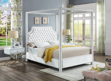 Load image into Gallery viewer, Rowan Grey Velvet Queen Bed