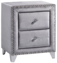 Load image into Gallery viewer, Sophie Grey Velvet Night Stand