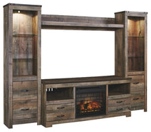 Load image into Gallery viewer, Trinell 4-Piece Entertainment Center with Electric Fireplace