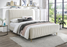 Load image into Gallery viewer, Zara Cream Velvet Full Bed