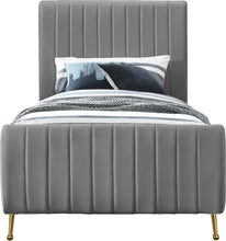 Load image into Gallery viewer, Zara Cream Velvet Twin Bed