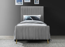 Load image into Gallery viewer, Zara Cream Velvet Twin Bed